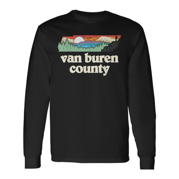 Van Buren County Tennessee Outdoors Retro Nature Graphic Long Sleeve T-Shirt