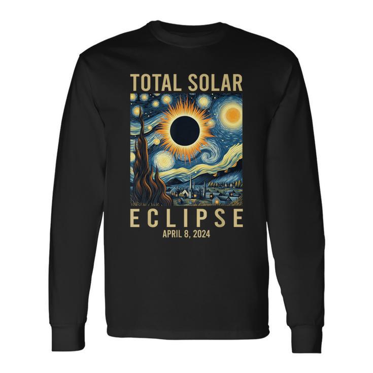 Van Gogh Starry Night Total Solar Eclipse April 8 2024 Men's T-shirt ...