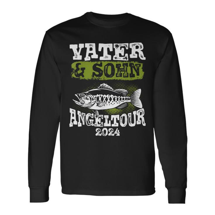 Vater & Sohn Angeltour 2024 Papa Angelnatertag Angler Langarmshirts Geschenkideen