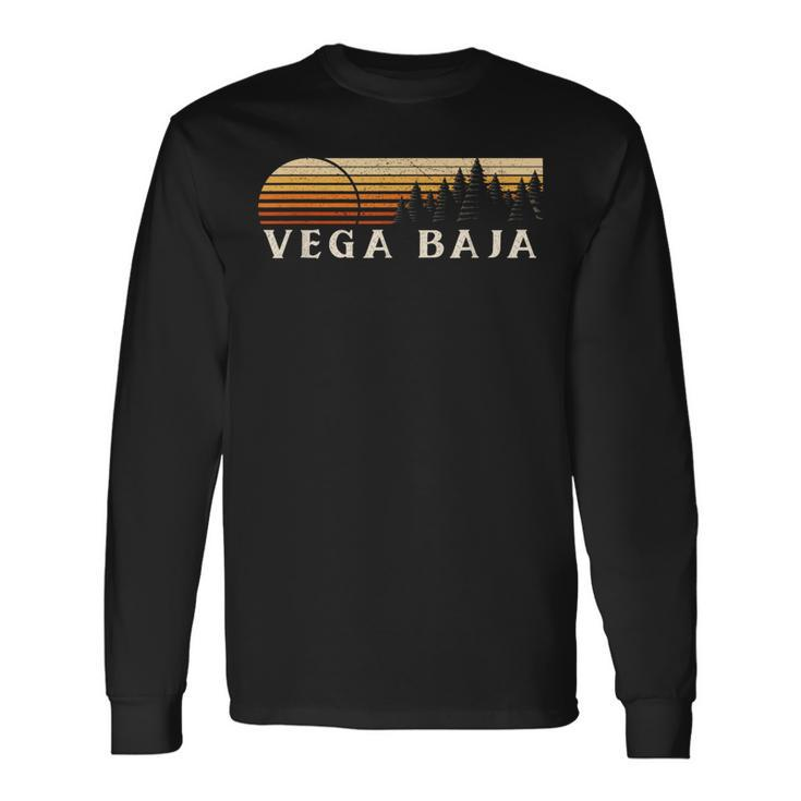 Vega Baja Pr Vintage Evergreen Sunset Eighties Retro Long Sleeve T-Shirt