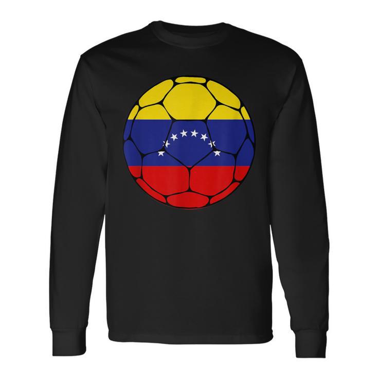 Venezuela Soccer Ball Flag Jersey Futbol Venezuela Football Long Sleeve T-Shirt Gifts ideas