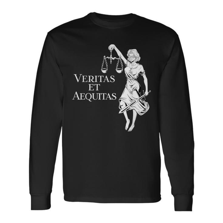 Veritas Et Aequitas Goddess Lady Justice Long Sleeve T-Shirt