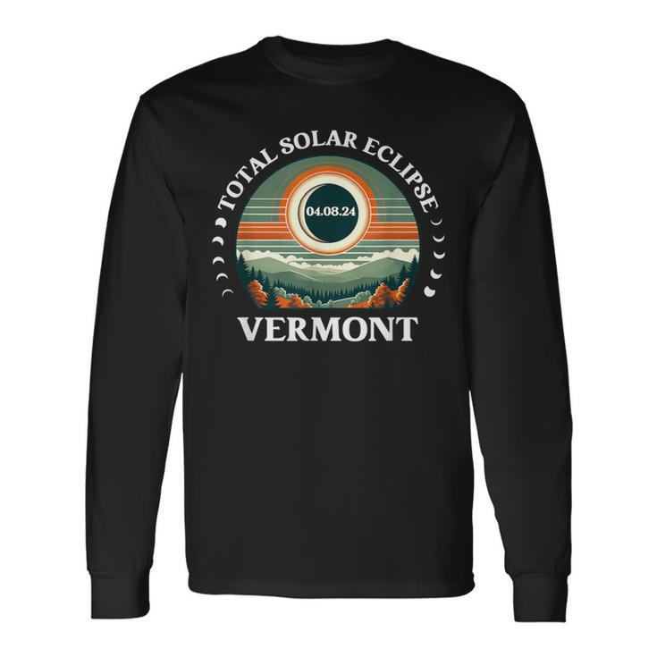 Vermont Eclipse 40824 America Total Solar Eclipse 2024 Long Sleeve T-Shirt