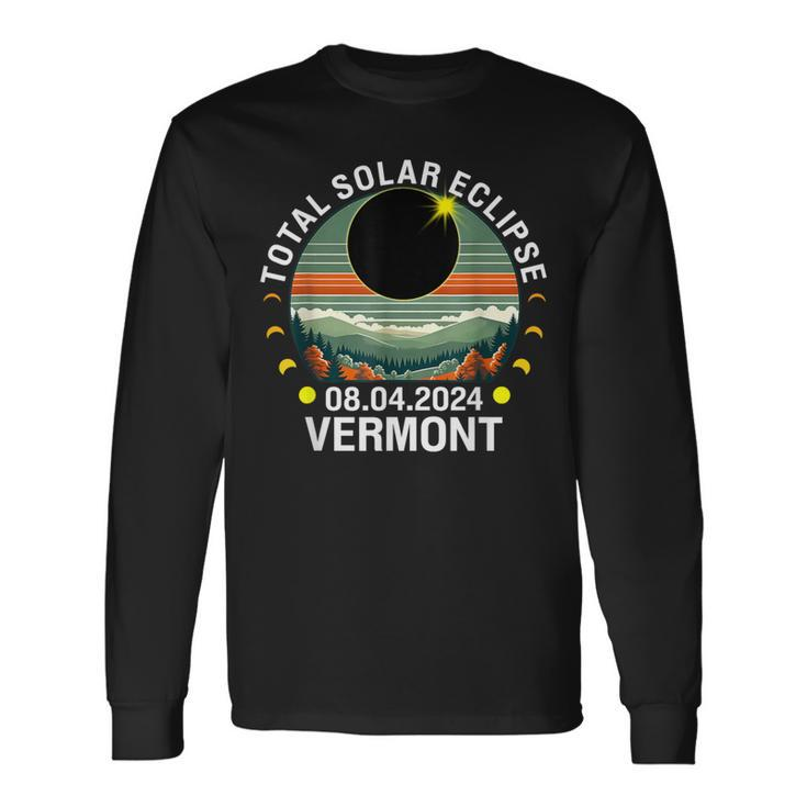 Vermont Eclipse 40824 America Total Solar Eclipse 2024 Vt Long Sleeve T-Shirt
