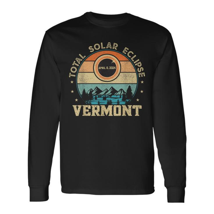 Vermont Total Solar Eclipse April 8Th 2024 Women Long Sleeve T-Shirt