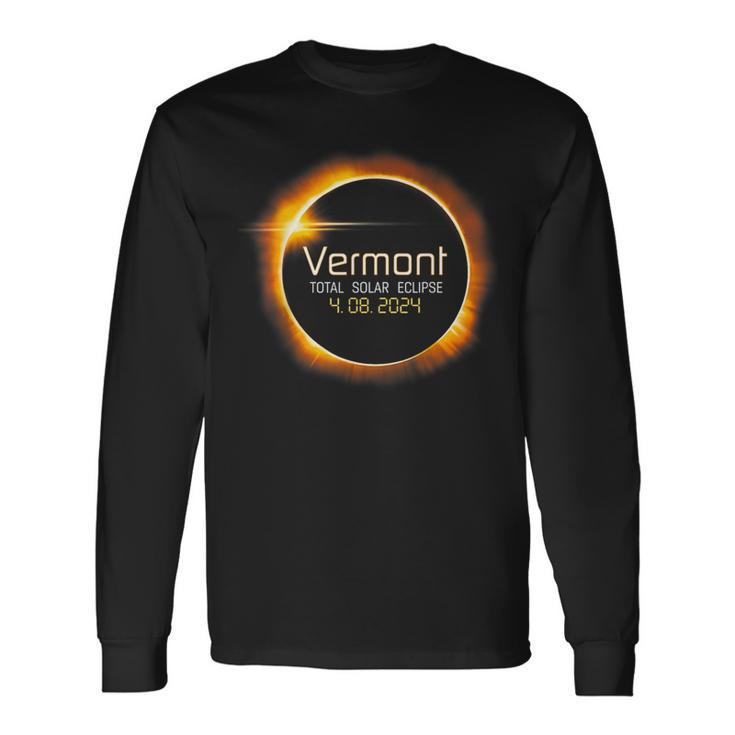 Vermont Totality Total Solar Eclipse April 8 2024 Long Sleeve T-Shirt Gifts ideas