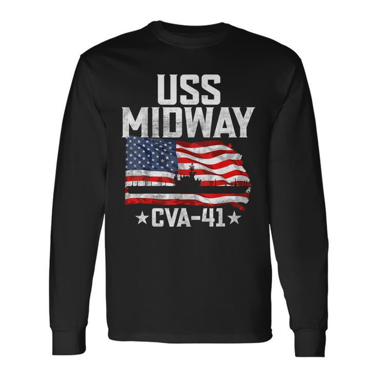 Veterans Day Uss Midway Cva-41 Armed Forces Soldiers Army Long Sleeve T-Shirt