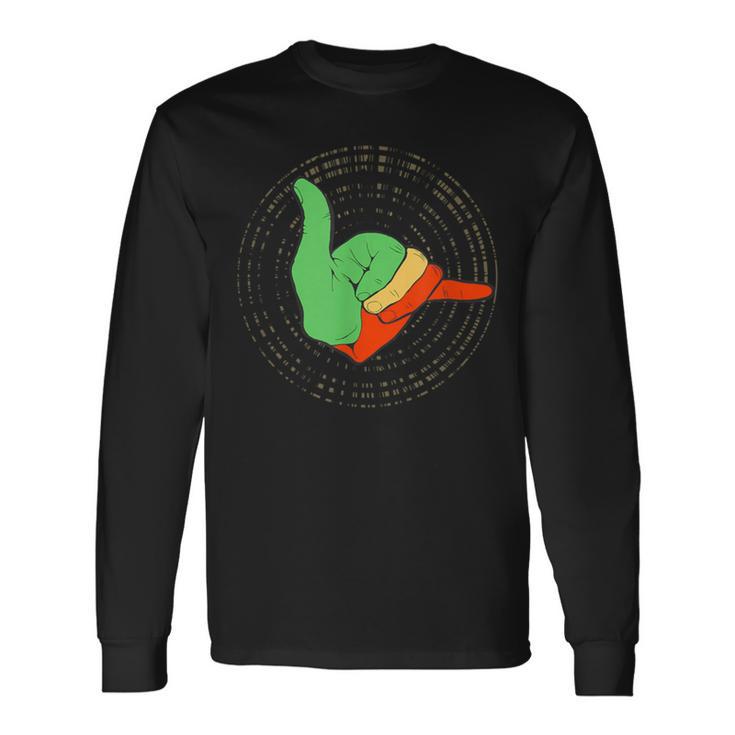 Vibrations Rasta Reggae Shaka Hawaiian Long Sleeve T-Shirt