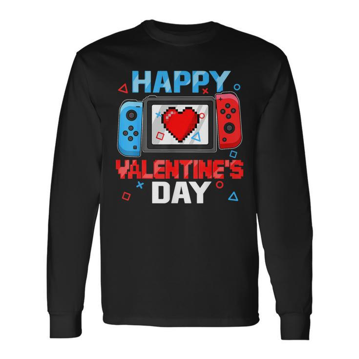 Video Game Controller Heart Happy Valentines Day Boy Toddler Long Sleeve T-Shirt