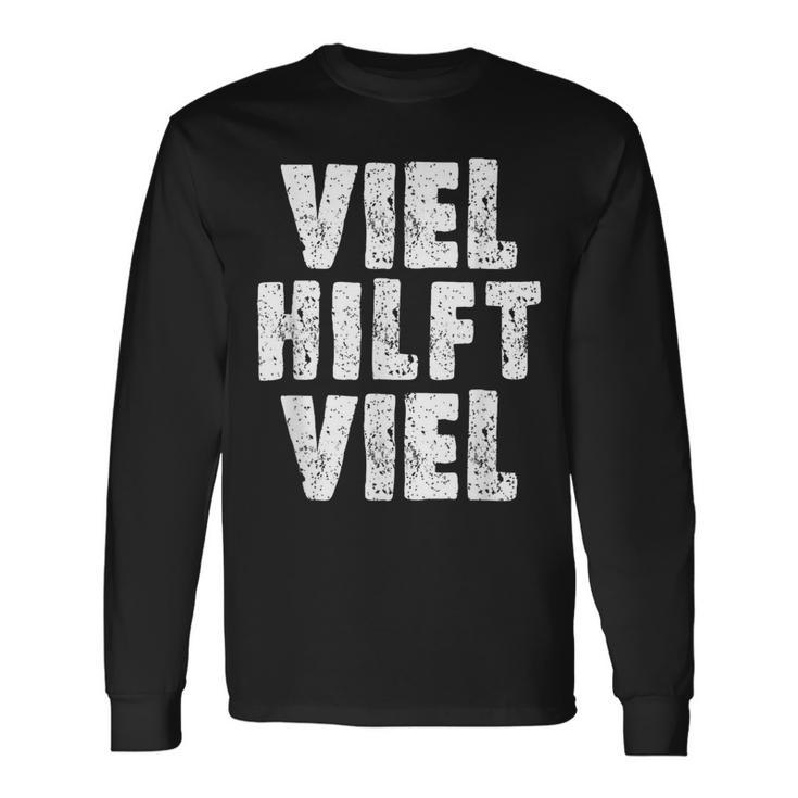 Viel Hilftiel Old-School Bodybuilder Saying Langarmshirts Geschenkideen