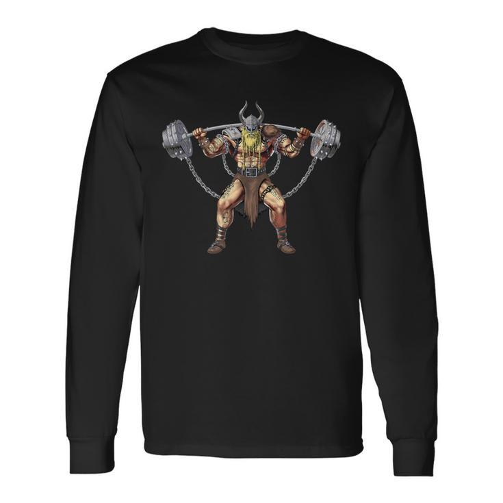 Viking Warrior Bodybuilding Gym Weightlifting Powerlifting Long Sleeve T-Shirt