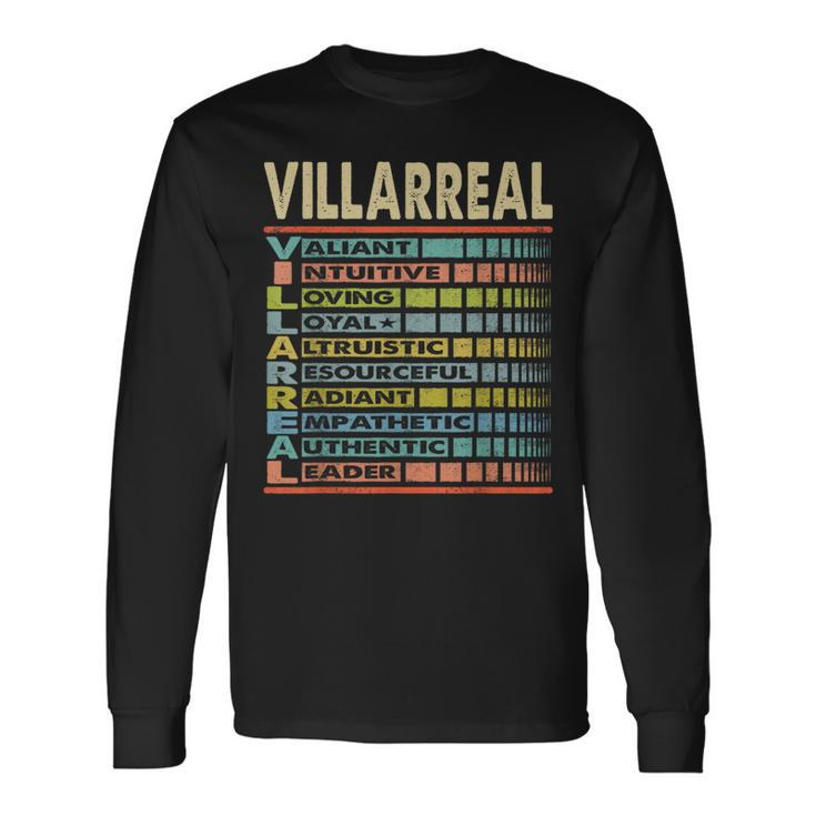 Villarreal Family Name First Last Name Villarreal Long Sleeve T-Shirt