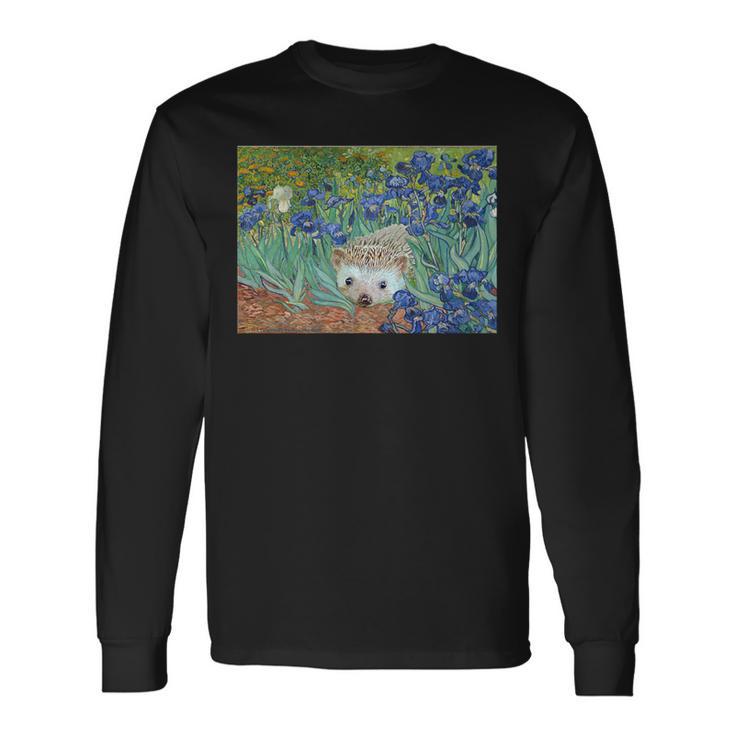 Vincent Van Hog's Irises And Also A Hedgehog Graphic Long Sleeve T-Shirt