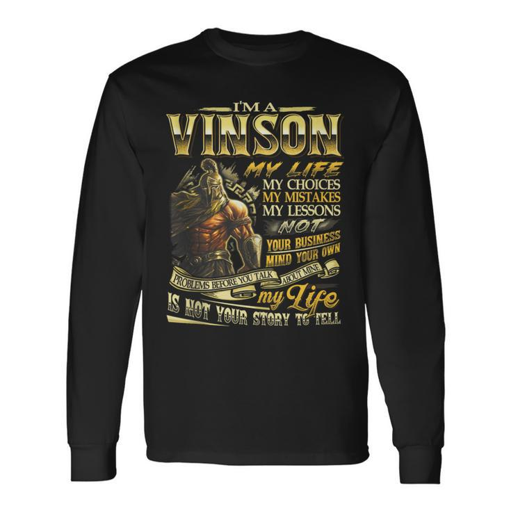 Vinson Family Name Vinson Last Name Team Long Sleeve T-Shirt