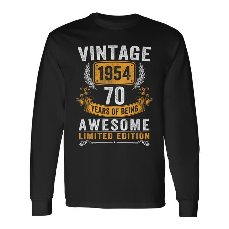 Vintage 1954 Made In 1954 70 Years Old 70Th Birthday Long Sleeve T-Shirt