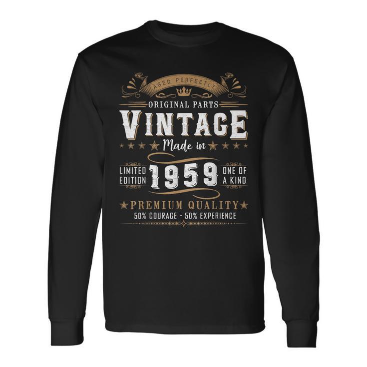 Vintage 1959 65Th Birthday 65 Year Old For Women Long Sleeve T-Shirt