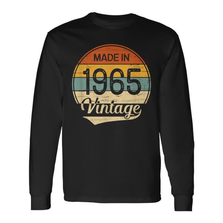 Vintage 1965 58 Year Old Birthday Made In 1965 Long Sleeve T-Shirt