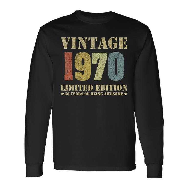 Vintage 1970 Clothes 50 Years Old Retro 50Th Birthday Long Sleeve T-Shirt Gifts ideas