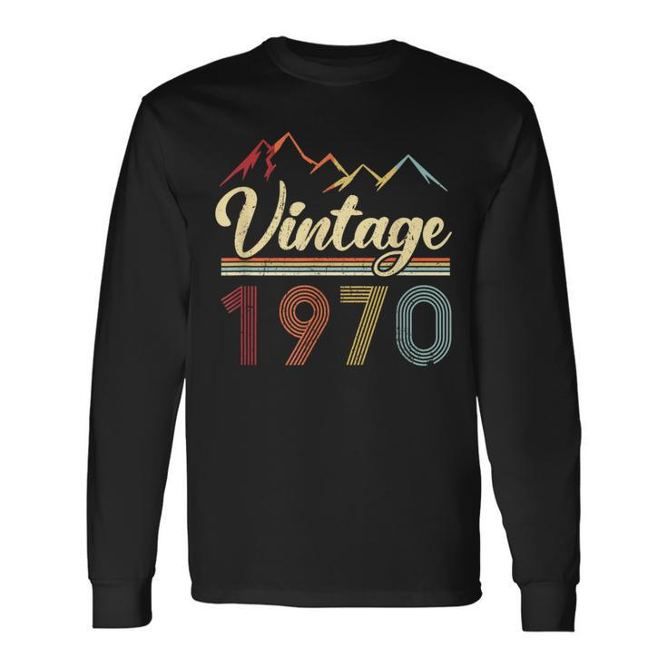 Vintage 1970 Retro Mountains 53Rd Birthday Long Sleeve T-Shirt