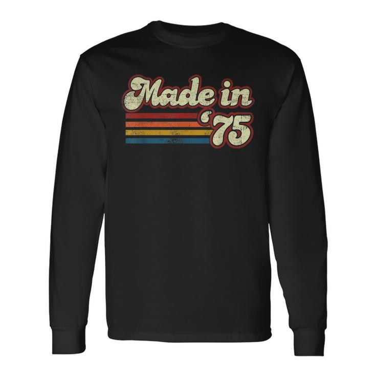 Vintage 1975 46Th Birthday Made In 1975 Born In 1975 Long Sleeve T-Shirt