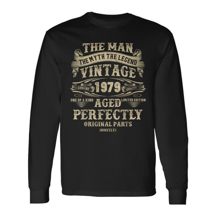 Vintage 1979 Legendary Man Birthday 45 Years Old Long Sleeve T-Shirt