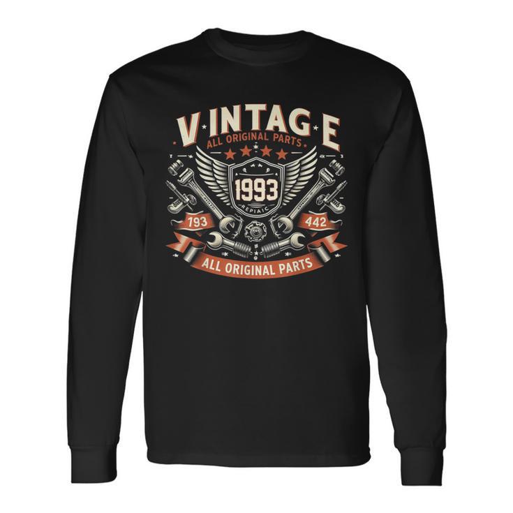 Vintage 1993 Born In 1993 Birthday Mechanic Long Sleeve T-Shirt