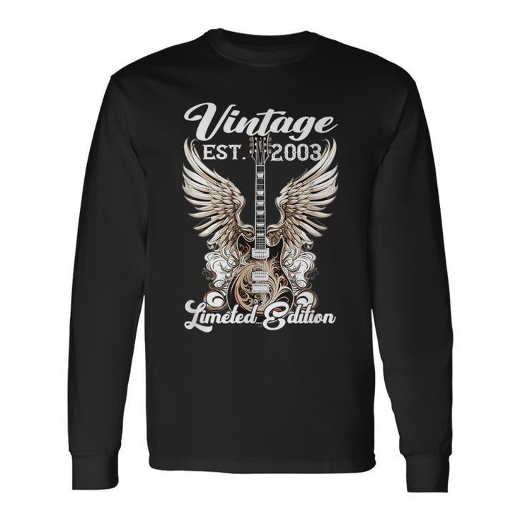 Vintage Since 2003 Limeted Classic Rock Guitar Year Of Birth Long Sleeve T-Shirt