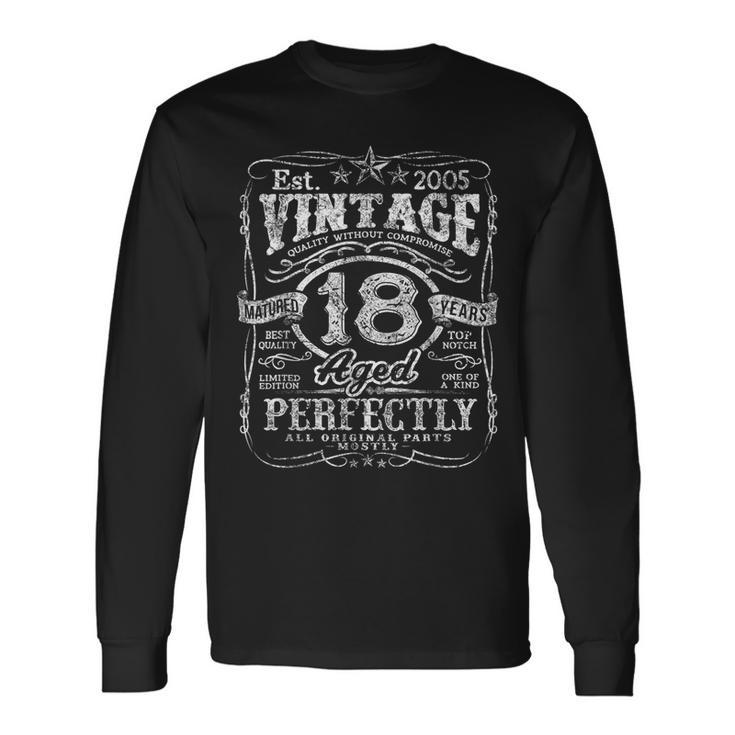 Vintage 2005 Limited Edition 18 Year Old 18Th Birthday Boys Long Sleeve T-Shirt