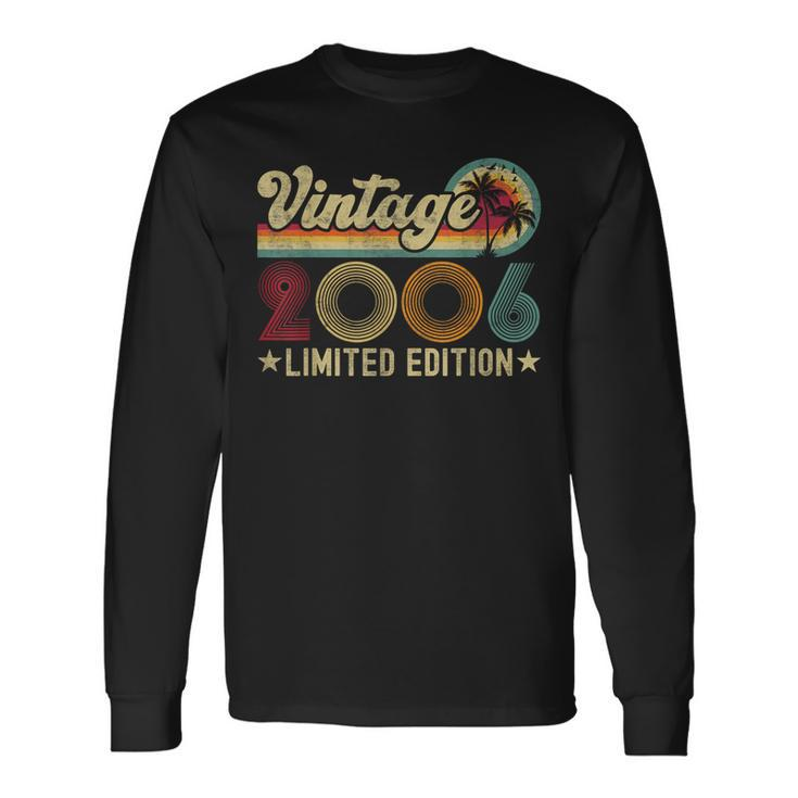 Vintage 2006 18 Year Old 18Th Birthday For Girls Boys Long Sleeve T-Shirt