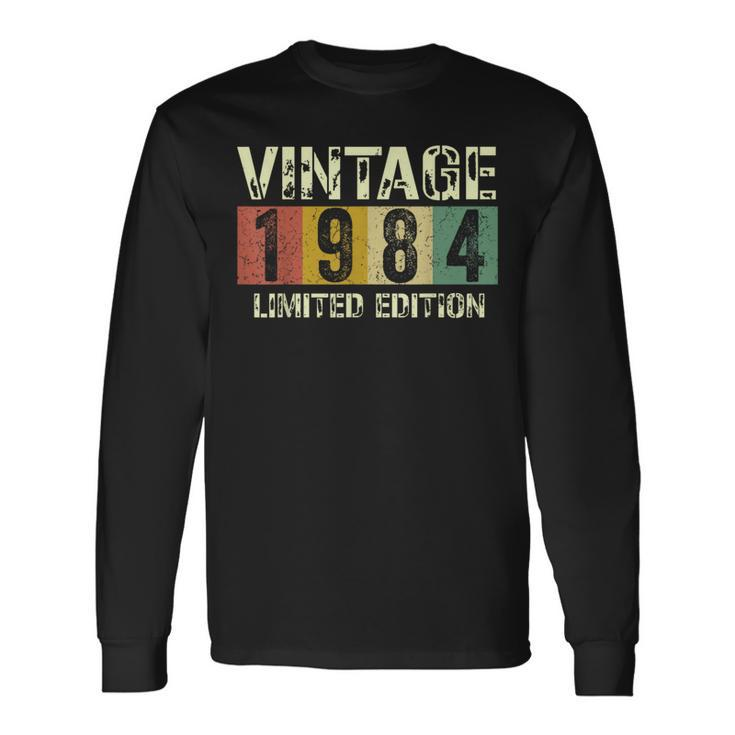Vintage 40 Birthday Decorations 40Th Bday 1984 Birthday Long Sleeve T-Shirt