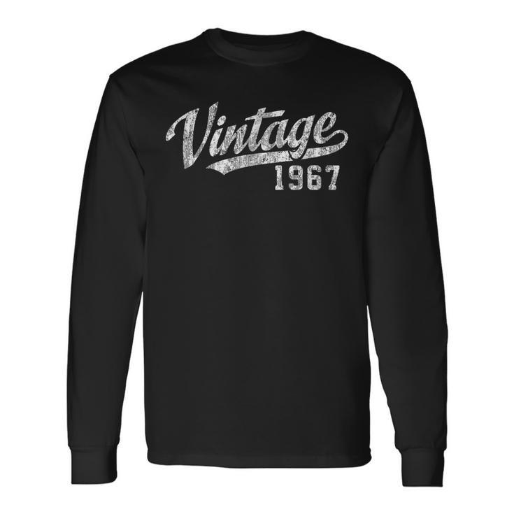 Vintage 50Th Birthday Born In 1967 Long Sleeve T-Shirt