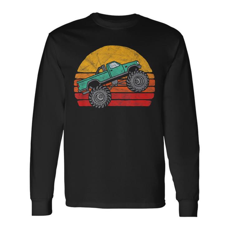 Vintage 80S Monster Truck Cool Retro Sun Long Sleeve T-Shirt