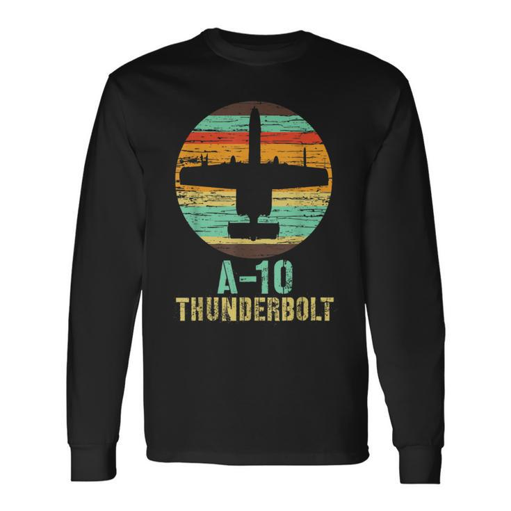 Vintage A-10 Thunderbolt Ii Warthog Military Airplane Long Sleeve T-Shirt Gifts ideas