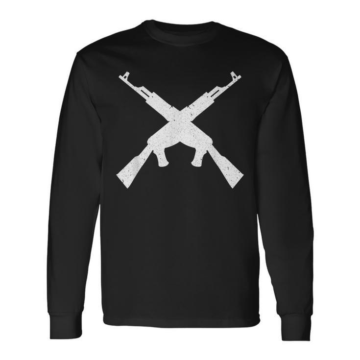 Vintage Ak-47 Auto Assault Rifle Gun Rights 2Nd Amendment Long Sleeve T-Shirt