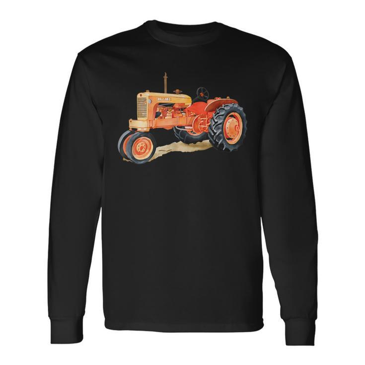 Vintage Allis Chalmers Wd45 Tractor Print Long Sleeve T-Shirt