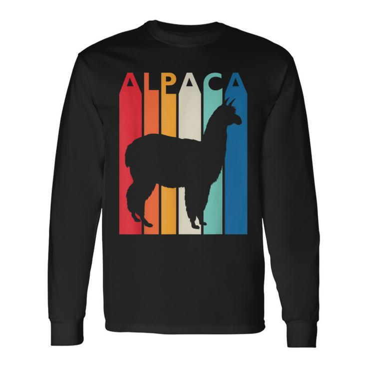 Vintage Alpaca Retro For Animal Lover Alpaca Long Sleeve T-Shirt