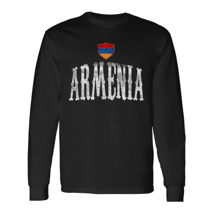 Vintage Armenia Flag Armenian Pride Sport Long Sleeve T-Shirt