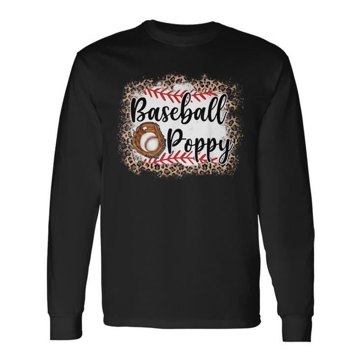 Vintage Baseball Poppy Leopard Baseball Pride Long Sleeve T-Shirt