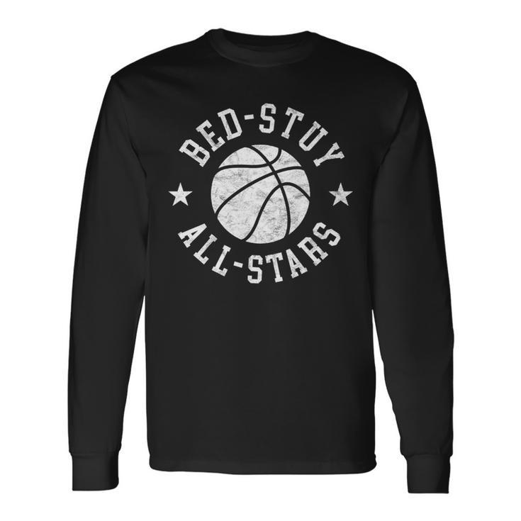 Vintage Bed-Stuy All-Stars Retro Distressed 80S Basketball Long Sleeve T-Shirt