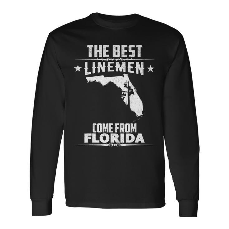 Vintage Best Linemen Come From Florida Lineman Long Sleeve T-Shirt