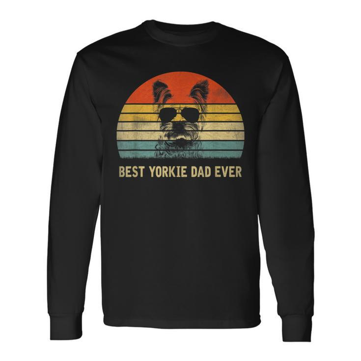 Vintage Best Yorkie Dad Ever Father's Day For Lover Long Sleeve T-Shirt Gifts ideas