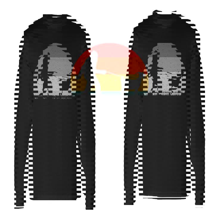 Vintage Bigfoot Walking Goat Sasquatch  Long Sleeve T-Shirt