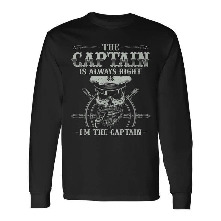 Vintage Boat Captain Boating Boat Lover Long Sleeve T-Shirt