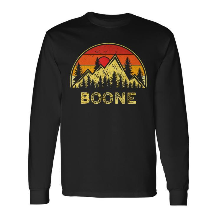Vintage Boone North Carolina Nc Mountains Hiking Souvenir Long Sleeve T-Shirt