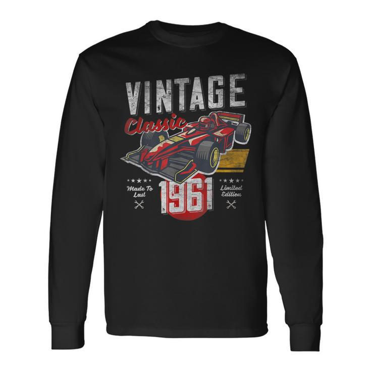 Vintage Born 1961 60Th Birthday Grand Prix Race Car Long Sleeve T-Shirt Gifts ideas
