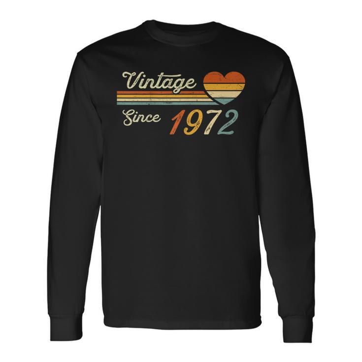 Vintage Born In 1972 Birthday Ladies Long Sleeve T-Shirt
