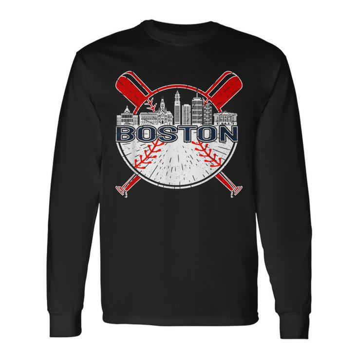 Vintage Boston Baseball For And Women Long Sleeve T-Shirt
