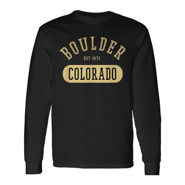 Vintage Boulder Colorado Retro College Jersey Style Long Sleeve T-Shirt