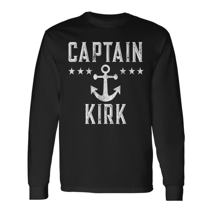 Vintage Captain Kirk Family Cruise Or Lake Boating Long Sleeve T-Shirt