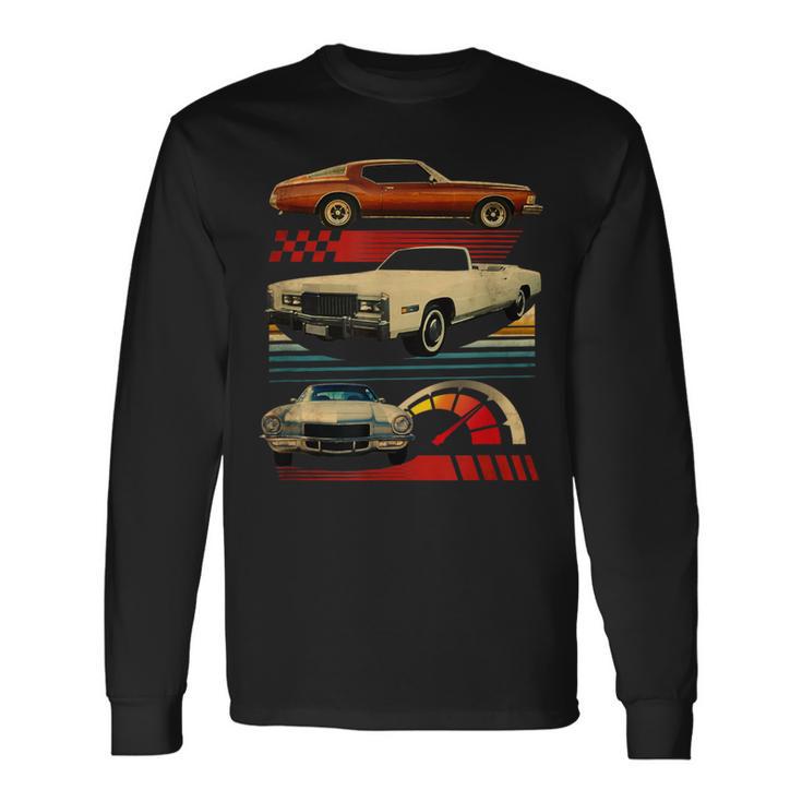 Vintage Classic Cars Many Old Vintage Cars Lovers Engines Long Sleeve T-Shirt